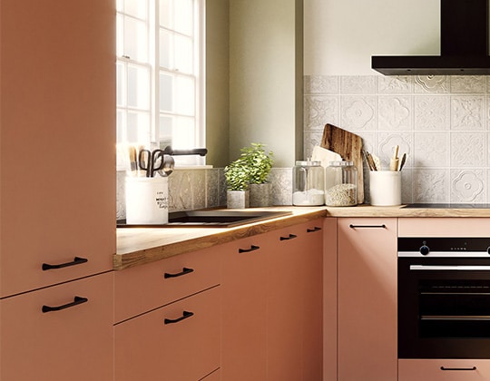cuisine orange pastel mate