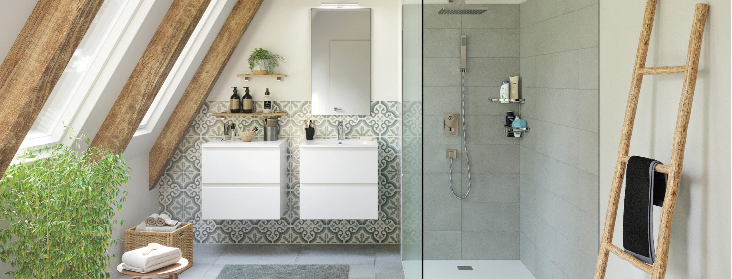 salle de bain blanche discac