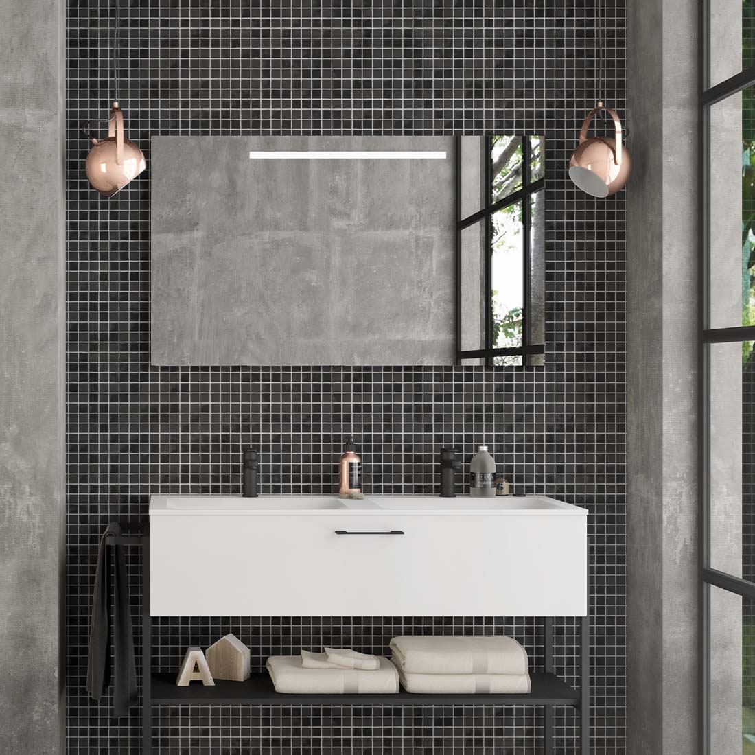 salle de bain design et style industrielle