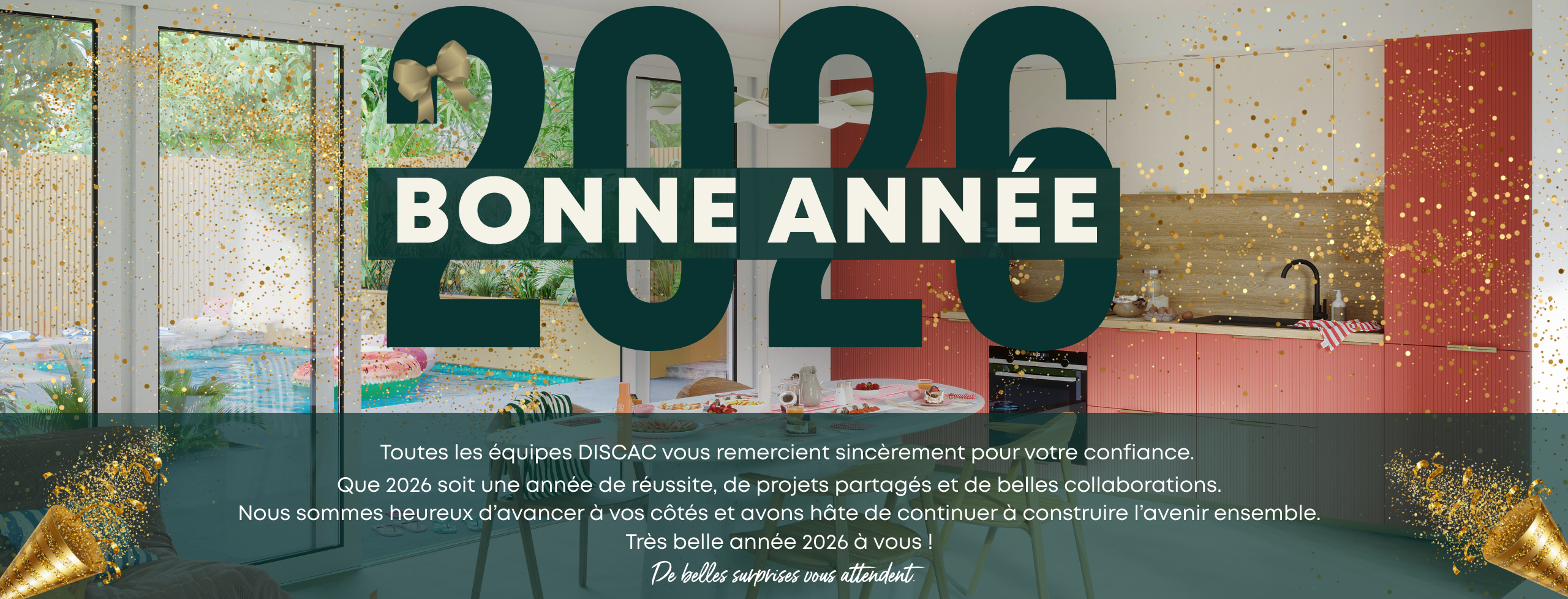 Cuisine moderne façade bois et plan de travail noir - Fabricant Discac