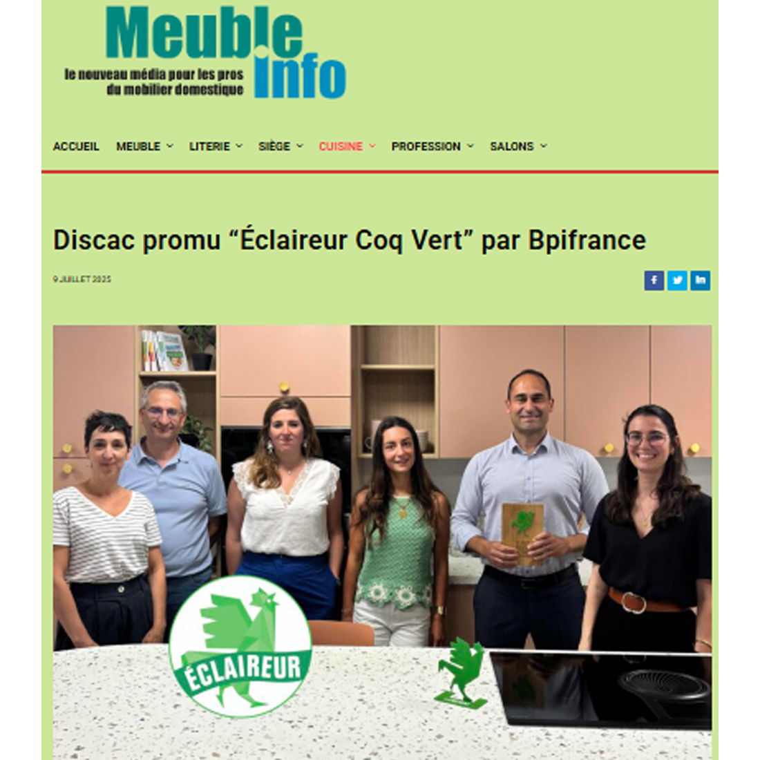 Revue de presse DISCAC : article sur la fabrication française et l innovation