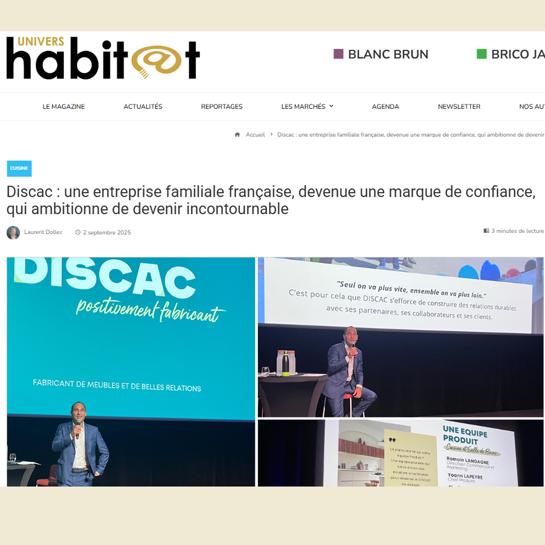 Revue de presse DISCAC : article sur la fabrication française et l innovation